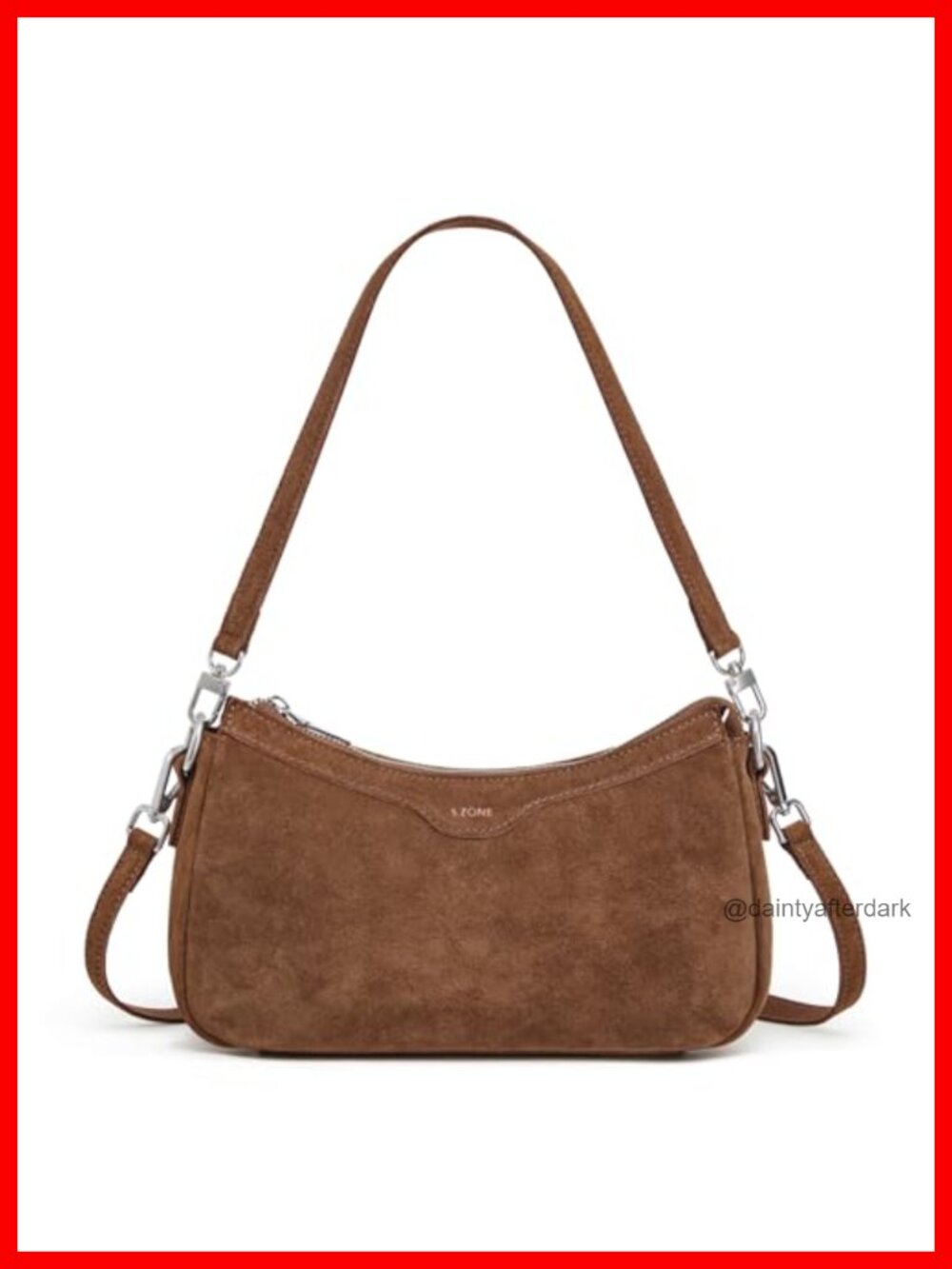 Suede Hobo Crossbody Shoulder Bag with 2 Straps Small Purse